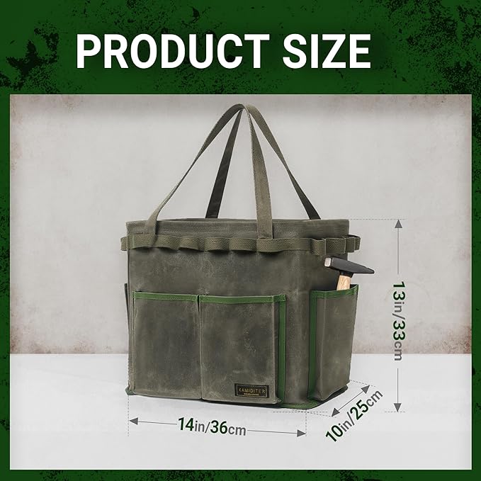 Space-saving Rectangular Car Trunk Organizer - Self-Standing Portable Organizer Collapsible Down to 3 Inches, 14" x 13" x 10" | ArmyGreen