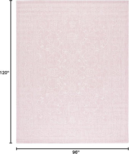 SAFAVIEH Courtyard Collection 8' x 10' Soft Pink/Ivory CY8680 Indoor/ Outside Waterproof Easy cleansingPatio Backyard Mudroom Area Mat
