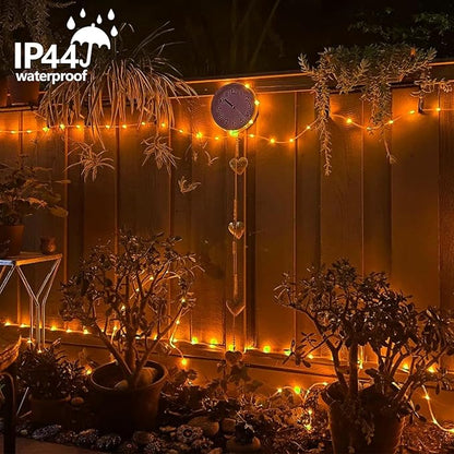 YEGUO Orange Lights for Tanksgiving, 2 Pack Each 33ft 100 LED Rope Lights Outdoor, 8 Modes Fairy Lights in Clear Thin Tube for Fall Autumn Thanksgiving Halloween