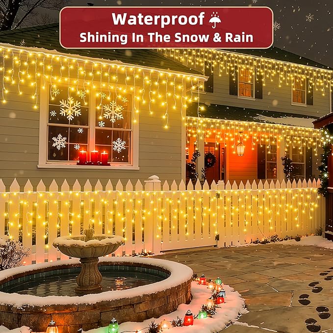 1620 LED Christmas Lights Outdoor 164 FT with 360Drops, Christmas Decorations Hanging Lights 12 Modes, Dimmable Fairy String Lights for Wedding Party Holiday Winter Wonderland Decor Warm White