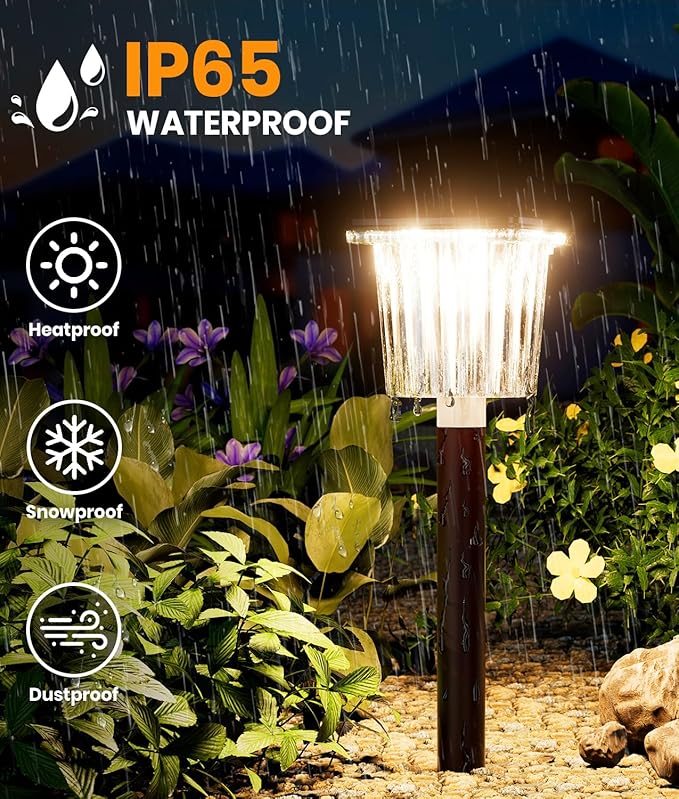 ALFIOT 12-Pack Super Bright Solar Lights Outdoor Waterproof,Adjustable Warm&Cool White, Solar Powered Garden Decor Landscape Lighting Outside for Front Yard/Patio/Walkway/Driveway/Lawn/Path Light