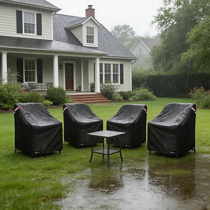 Outdoor Swivel Rocker Chair Cover 4 Pack, Waterproof Rocking Chair Covers, All-Weather Protection Outdoor Lawn Patio Furniture Covers for Patio Chair 32" W x 35" D x 32" H, Black