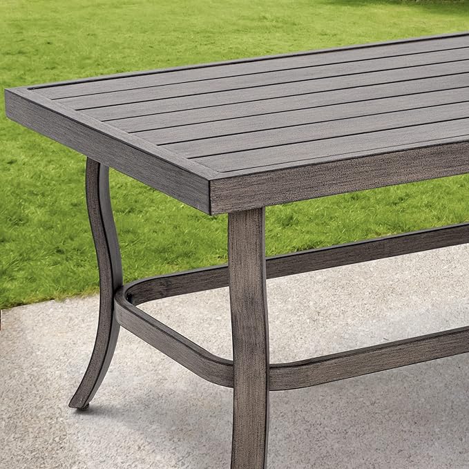 HAPPATIO 4 Piece Aluminum Patio Furniture Set, 4-Person Outdoor Swivel Chairs and Loveseat, All-Weather Outdoor Sectional Sofa with Comfortable Cushions and Coffee Table(Gray)