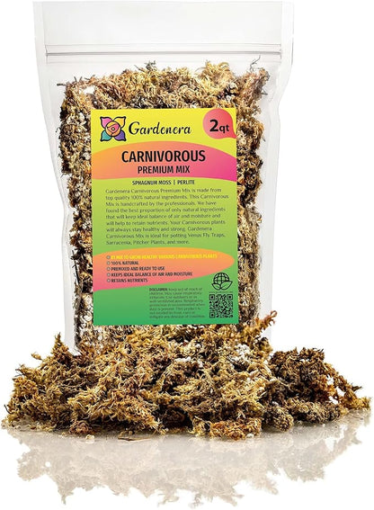 Gardenera Sphagnum Moss Potting Mix for Carnivorous Plants - 20 Quart - Moss and Perlite Blend for Potting Venus Fly Traps, Sarracenia, Pitcher Plants (4 Bags of 5QT)