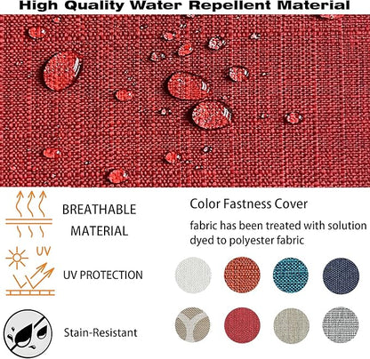 COZYVIDA Outdoor/Indoor 23.5x25 inch Deep Seat Patio Cushions Set of 2 Resilient Foam Filling Water Repellent Stain-Resistant UV Resistant Weather Resistant Patio Cushions Chili