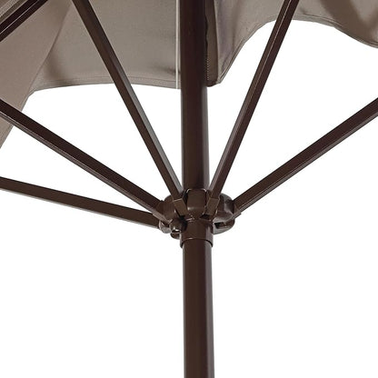 JONATHAN Y Half Umbrella UMB1200A Sidney 9 ft. Classic MidCentury Rectangular Market Patio with Crank, Wind Vent and UV Protection in Gray/White
