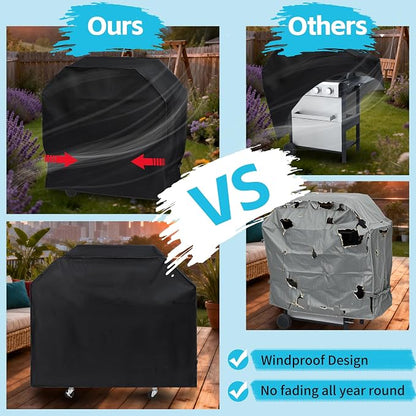 Waterproof 48 Inch Grill Cover for Gas BBQ - Heavy Duty Outdoor Grill Protector with UV & Fade Resistant, Adjustable Straps