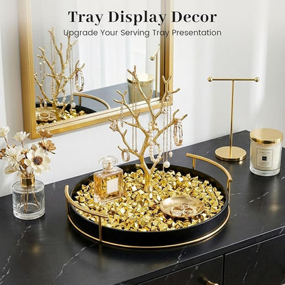 DomeStar 150PCS Gold Acrylic Ice Rocks – Faux Gems Nuggets Vase Fillers Pot of Gold, Glitter Party Decorations, DIY Crafts & Table Scatter
