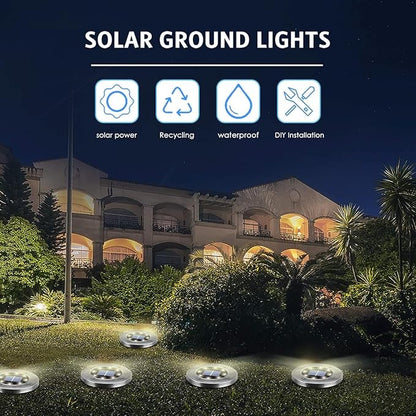 OULONGER Solar Ground Lights 16Pack, Garden Solar Outdoor Waterproof Pathway Bright In-Ground Lights Outdoor Lighting Decor for Lawn, Patio, Yard, Driveway,Walkway Warm Light
