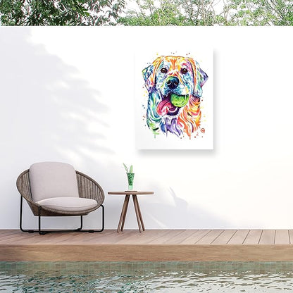 Outdoor Canvas Art - Lisa Whitehouse 'Golden Retriever' Wall Art for Outdoor Spaces, Patios, or Gardens by Trademark Fine Art