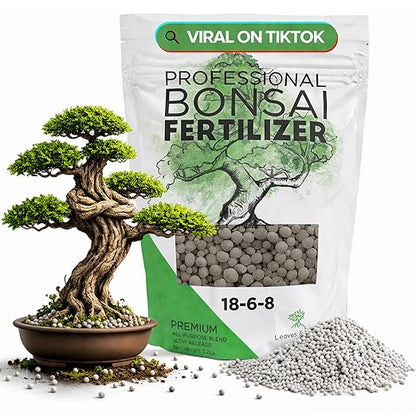 Leaves and Soul Bonsai Fertilizer Pellets |18-6-8 Slow Release Pellets for Seedlings, Mature Plants, All Tree Types | Multi-Purpose Blend & Gardening Supplies, No Fillers | 5.2 oz Resealable Packaging