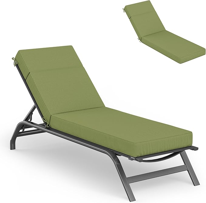 Chaise Lounge Cushions Outdoor, 72" L X 21" W X 4" D Lounge Chair Cushions for Outdoor Furniture, High-Density Foam Outdoor Chaise Cushion-Waterproof Fade-Resistant ThickPatio lounge chair cushion