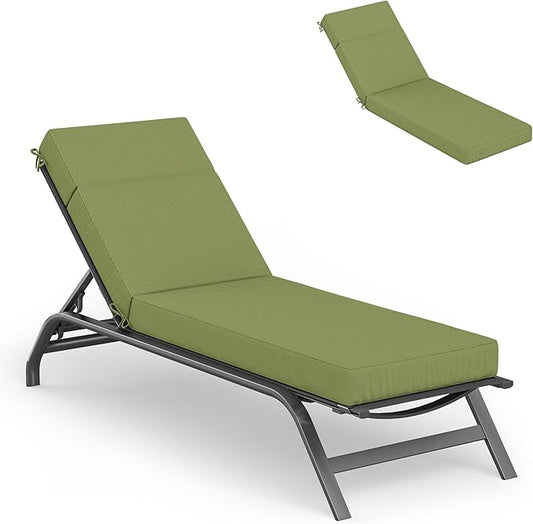 Chaise Lounge Cushions Outdoor, 72" L X 21" W X 4" D Lounge Chair Cushions for Outdoor Furniture, High-Density Foam Outdoor Chaise Cushion-Waterproof Fade-Resistant ThickPatio lounge chair cushion