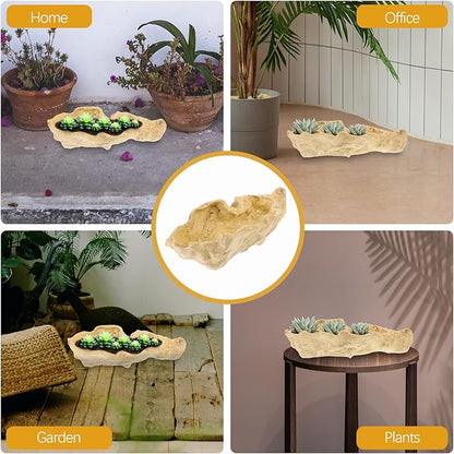 DOITOOL Imitation Tree Root Flower Pot 13.38X4.72X3.54In Resin Succulent Planter for Indoor Outdoor Garden Desk Decoration