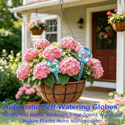 MOONSOUND Small Plant Watering Globes, 6pcs Plastic Plant Watering Devices, Plant Waterer Self Watering Bulbs for Indoor Outdoor Plants