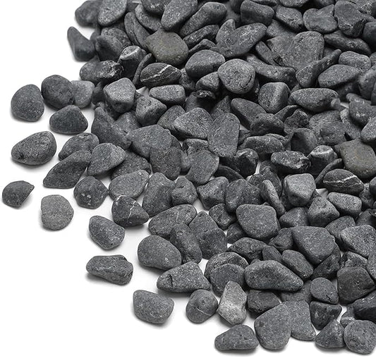 Mr. Fireglass Natural Decorative Gray Bean Pebbles 1/5" Crushed Gravel Stone for Decorating Garden, Succulent Plants and Walkway (10-lb Bag)