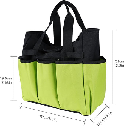Portable Garden Tool Bag with 16 Pockets & Handle, Durable Waterproof Garden Tote Bag for women & Men, 900D Heavy Duty Gardening Tool Organizer and Storage Bags for Indoor & Outdoor