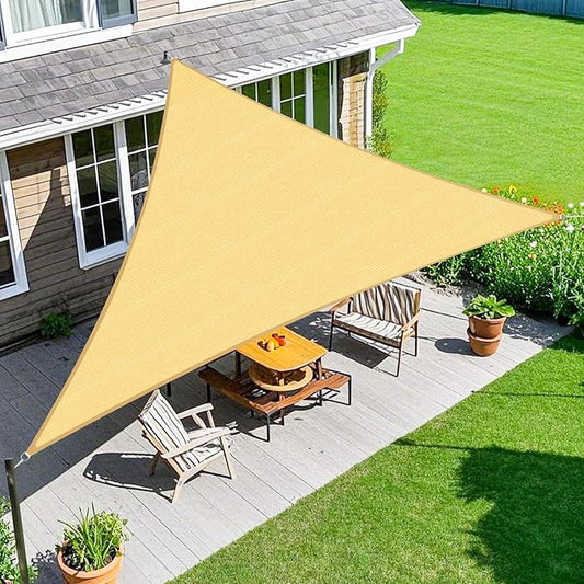 Amagenix Sun Shade Sail 28'X28'X28' Curved Edge Outdoor Shade Canopy Sand Breathable 95% UV Block Shade Cloth for Patio Garden Backyard (We Make Custom Size)