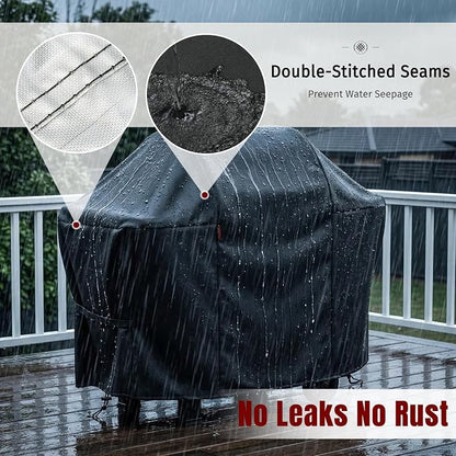 SHINESTAR 58 Inch Grill Cover for Weber Genesis II 300 Series & Genesis 300 Series, Heavy Duty Oxford Fabric BBQ Cover Waterproof UV Protection, Windproof with Magic Tape & Drawstring Bottom