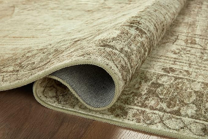 Loloi Magnolia Home by Joanna Gaines Banks Collection BAN-06 Natural/Granite 2'-3" x 3'-9" .13" Pile Height, Machine Washable, Accent Rug