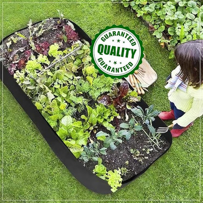 Fabric Raised Garden Bed, 58 Gallon 2 Grids Rectangle Garden Grow Bags, 2x4 FT Breathable Planter Raised Beds for Growing Vegetables Flowers Herb, Raised Planters for Outdoor Plants