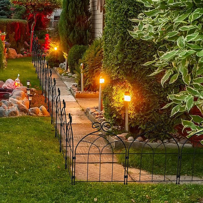 CADUEK 37ft (L) x 22in (H) Decorative Garden Fencing Border, 35 Pack Small Fence Panels, Rustproof Garden Fence Animal Barrier for Landscape Patio Yard Outdoor