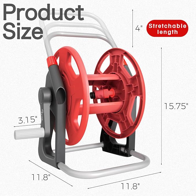 Garden Water Hose Reel Cart,Holds 50-60 Ft of 5/8 Inch Hose, Portable Hose Pipe Holder for Outside