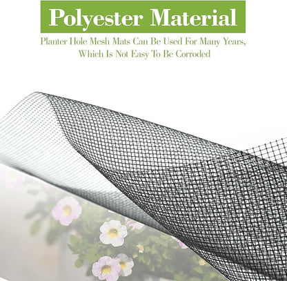 Grevosea 10PCS Black PVC Flower Pot Hole Mesh Pads, 11.8x7.8 Inch Bonsai Drainage Screens for Preventing Soil Leakage Flower Pot Bottom Plant Screen Mesh for Garden Outdoor Potted Plants