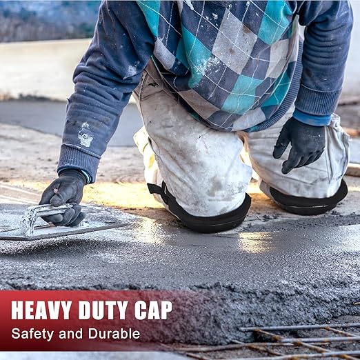 Professional Knee Pads for Work Construction with Heavy Duty Cap Foam Padding Gel Cushion Knee Pads for Men, Comfortable Adjustable Strong Strap, Military Grade Rivet for Flooring Gardening