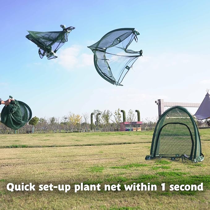 2pcs Quick Set up Pop up Garden Netting 28”x28”x32”Portable Plant Cover Net ,Locusts,Birds,Small Animal Garden Fruit and Flower Cages Portable Carry Bag with 16 Stakes