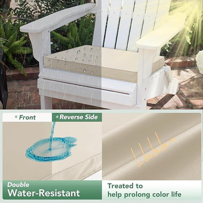 Outdoor Chair Cushions Set of 6: Waterproof & Color Fastness Seat Cushion for Patio Furniture - 22 x 22 x 3 Inch Chair Pads with Ties and Hidden Zipper - Patio Chair Cushion Replacement, Beige