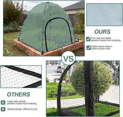 2pack Large Mesh Plant Cover Tent, 36x36x37Inches Pest Guard Cover, Insect Bird Barrier Netting Outdoor Plant Enclosure, Garden Net Cage Plant Protector Pest Protection Guard for Fruit Vegetables
