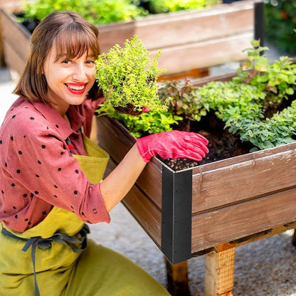 Set of 8 Raised Garden Bed Corner Brackets with Wood Screws for 20"-24" Bed, Rust Resistant Raised Bed Corners Metal Connectors 11" x 3" x 3" for Vegetable Planter Garden