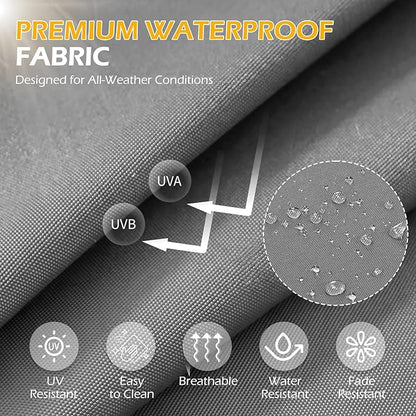 HOMREST 4" Thick Outdoor Replacement Cushions, Water-Resistant Patio Seat Cushions 25x25, Non-Slip 14-Piece Set for 6-Seat Rattan Wicker Sectional Sofa,Gray