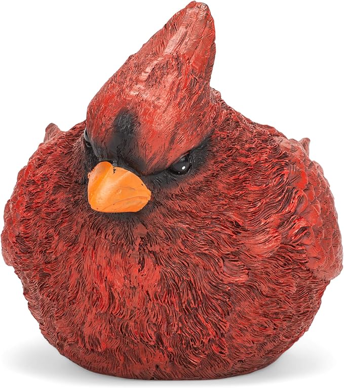 Napco Imports Red Painted Resin Cardinal Planter Bird Flower Pot Home Garden Decor Art Planter