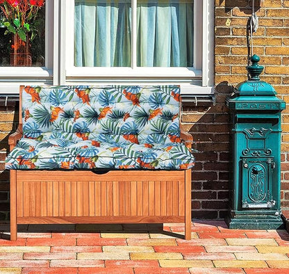 Swing Replacement Cushions with Backrest, 2 or 3 Seater Waterproof Non-Slip Overstuffed Swing Pad, Indoor/Outdoor Bench Cushion for Porch Chair Swing Garden Furniture (Summer, 40 * 63 in)