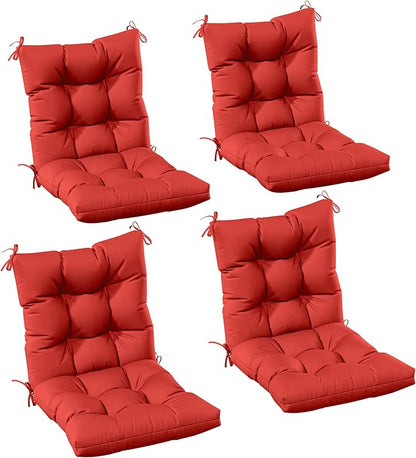 Patio Seat&Back Chair Cushions for Outdoor Furniture，Comfortable Cushions for Rocking/Dining/Lawn Chair-Set of 4