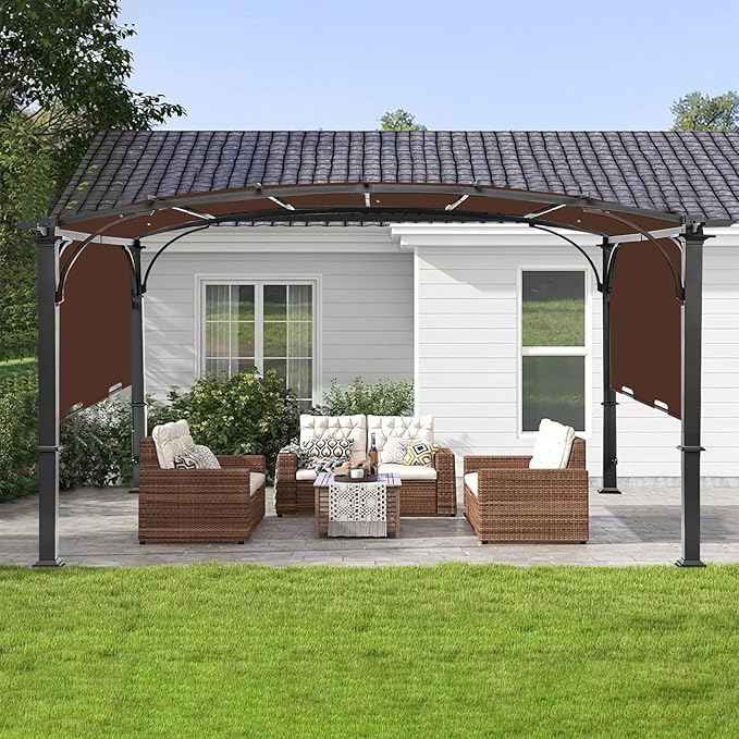 Pergola Canopy Replacement Cover for Lowe's Allen + Roth 10x10 Ft Freestanding Pergola, 200" x 103" Shade Cover, Compatible with Model #L-PG152PST-B,Cover Only (Coffee)