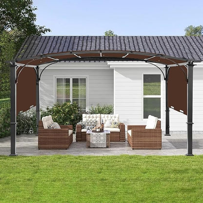 Pergola Canopy Replacement Cover for Lowe's Allen + Roth 10x10 Ft Freestanding Pergola, 200" x 103" Shade Cover, Compatible with Model #L-PG152PST-B,Cover Only (Coffee)