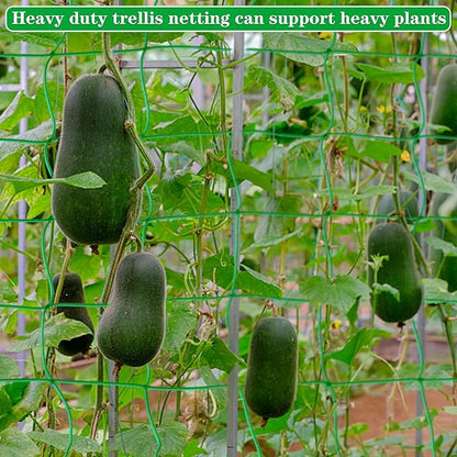 Heavy Duty Garden Trellis Netting for Climbing Plants Outdoor 8.9x16.4Ft Grow Net for Plants 27 Strands & 4x4 in Mesh Plant Netting for Tomato Cucumber Vine Plants