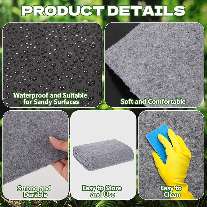 9.8 x 8.2 FT Outdoor Storage Shed Mat Waterproof Storage Flooring Mat Thickened Soft Patio Furniture Pad Washable with Non Slip Backing Storage Shed Not Included, Gray