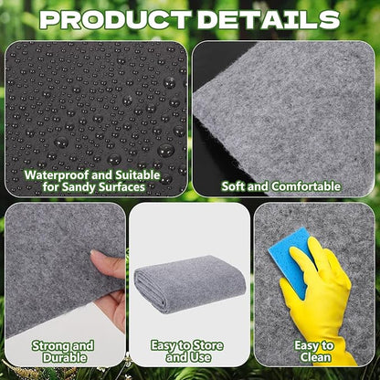 9.8 x 8.2 FT Outdoor Storage Shed Mat Waterproof Storage Flooring Mat Thickened Soft Patio Furniture Pad Washable with Non Slip Backing Storage Shed Not Included, Gray