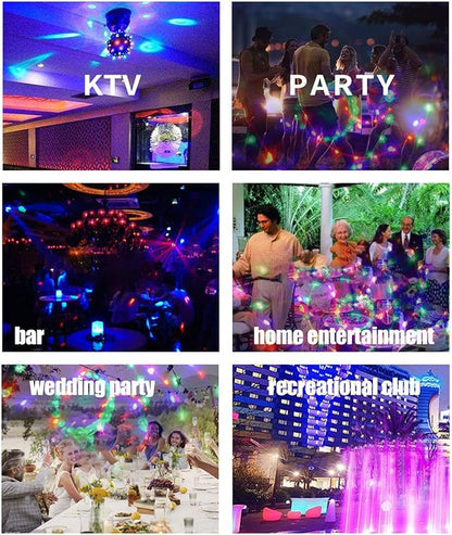 Garosa Color Rotating Bulb E27 RGB Color Changing Party LED Bulbs for Indoor Outdoor Parties, Photography US Plug 110‑240V