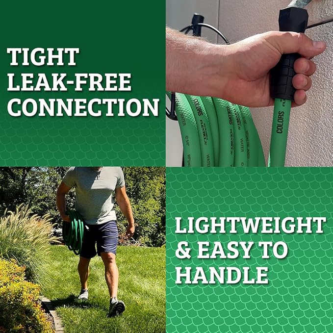 Flexzilla Colors SwivelGrip Garden Hose 5/8 in. x 5 ft., Lightweight All-Weather Water Hose, Durable and Flexible, Leak-Free Connections, Forest Green