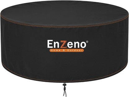 Enzeno Fire Pit Cover Round,51inch Outdoor Round Firepit Cover,Waterproof Oxford Cloth Patio Fire Table Cover for Outdoor Fire Pit,Fits 50-51 inch Gas Firepit/Bowl(51"Dia X 24"H)