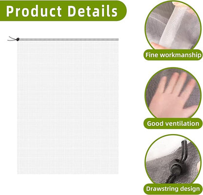 PURPLE STAR 1N 6.2 x 8.2 Feet Insect Bird Barrier Netting Mesh with Drawstring, Garden Bug Netting Plant Cover for Protect Plant Fruit Flower from Insect Bird