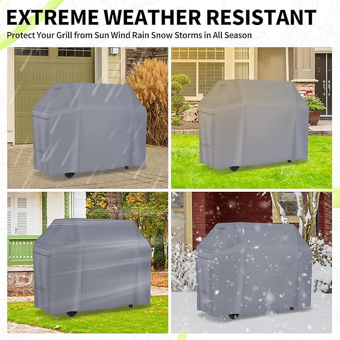 NEXCOVER Barbecue Gas Grill Cover - 55 Inch Waterproof Outdoor Heavy Duty BBQ Cover, Fade & Weather Resistant Upgraded Material, Barbecue Cover for Weber, Brinkmann, Char Broil and More