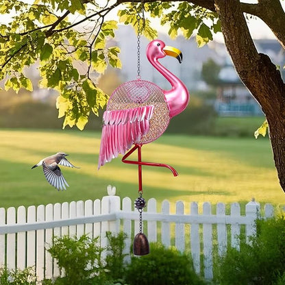 Yinns Bird Feeders - Squirrel Proof Wild Bird Feeder for Outside, Flamingos Shaped Birdfeeders, Metal Hanging Bird Feeder for Garden Patio Yard Decor
