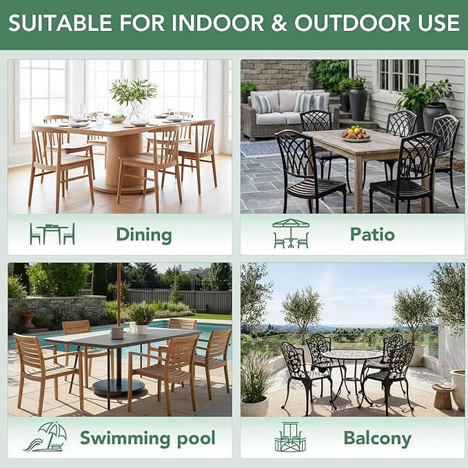 Outdoor Chair Cushions Set of 2: Waterproof & Fade Resistant Patio Furniture Cushions - 17 x 16 x 2 Inch Non Slip Round Corner Seat Cushion Pads with Removable Cover for Garden Yard Lawn, Black