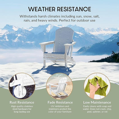 WestinTrends Malibu Malibu Outdoor Folding Poly Adirondack Chair (Set of 8), White